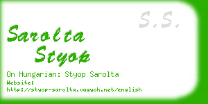 sarolta styop business card